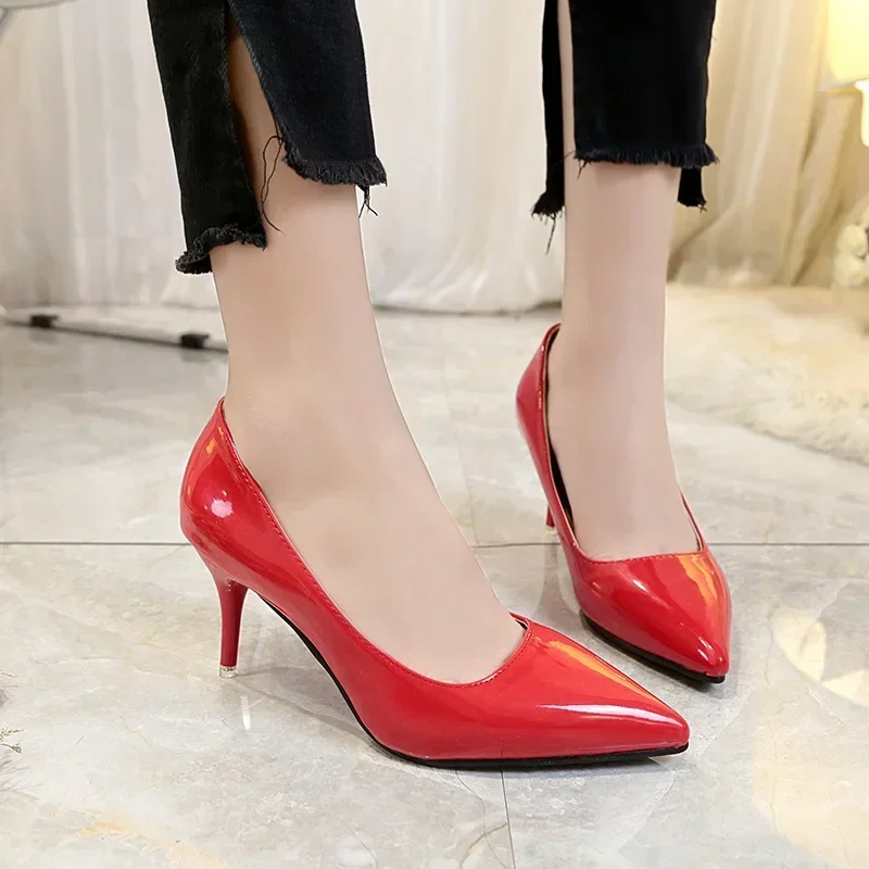 7cm Thin Heels Pumps Women Stiletto-heel Dress Women Shoes Wedding Official Leisure Shoes Plus Big Size 49 50