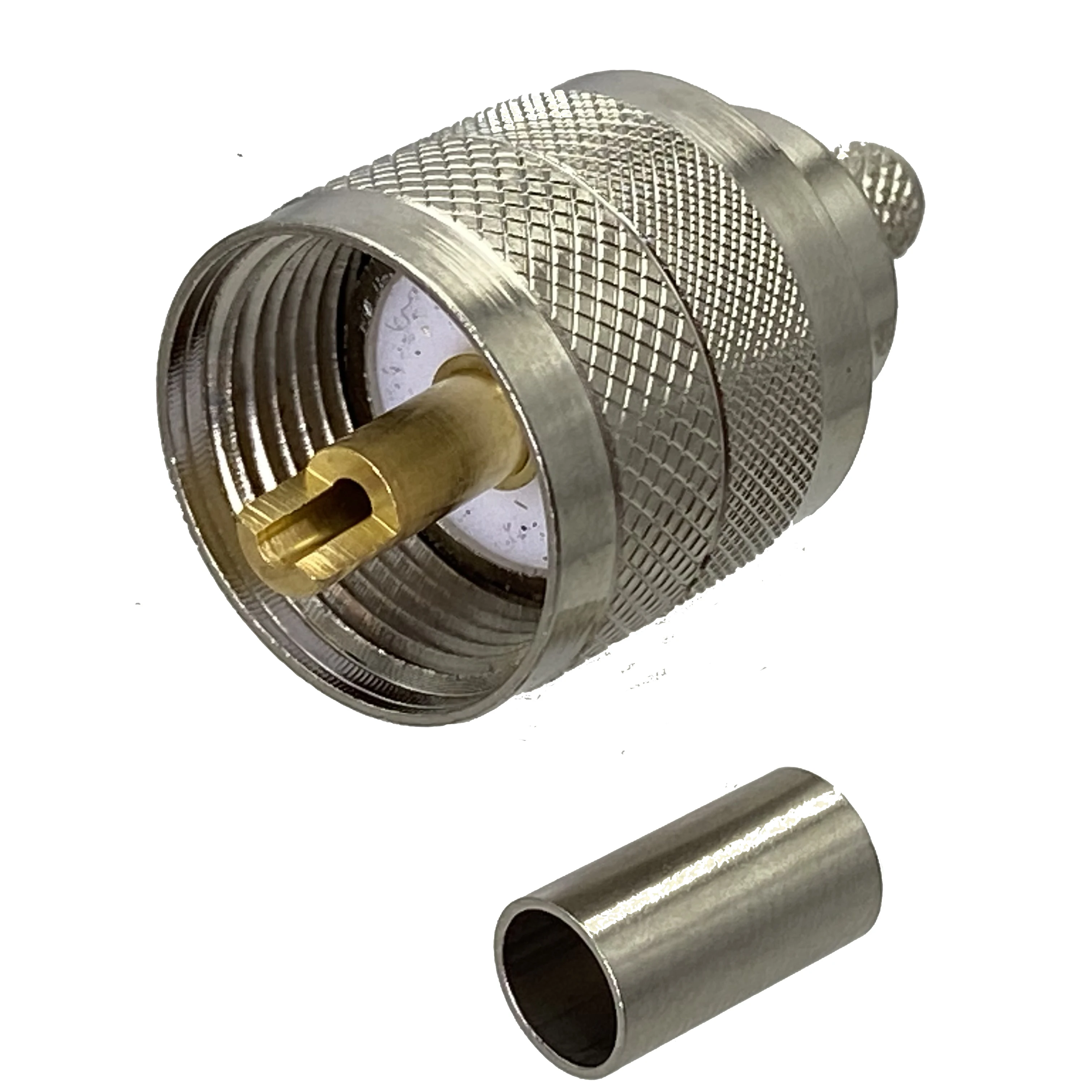 10pcs UHF PL259 Male Plug Connector Crimp RG58 RG142 LMR195 RG400 Cable RF Coaxial Brass Wire Terminals Straight New