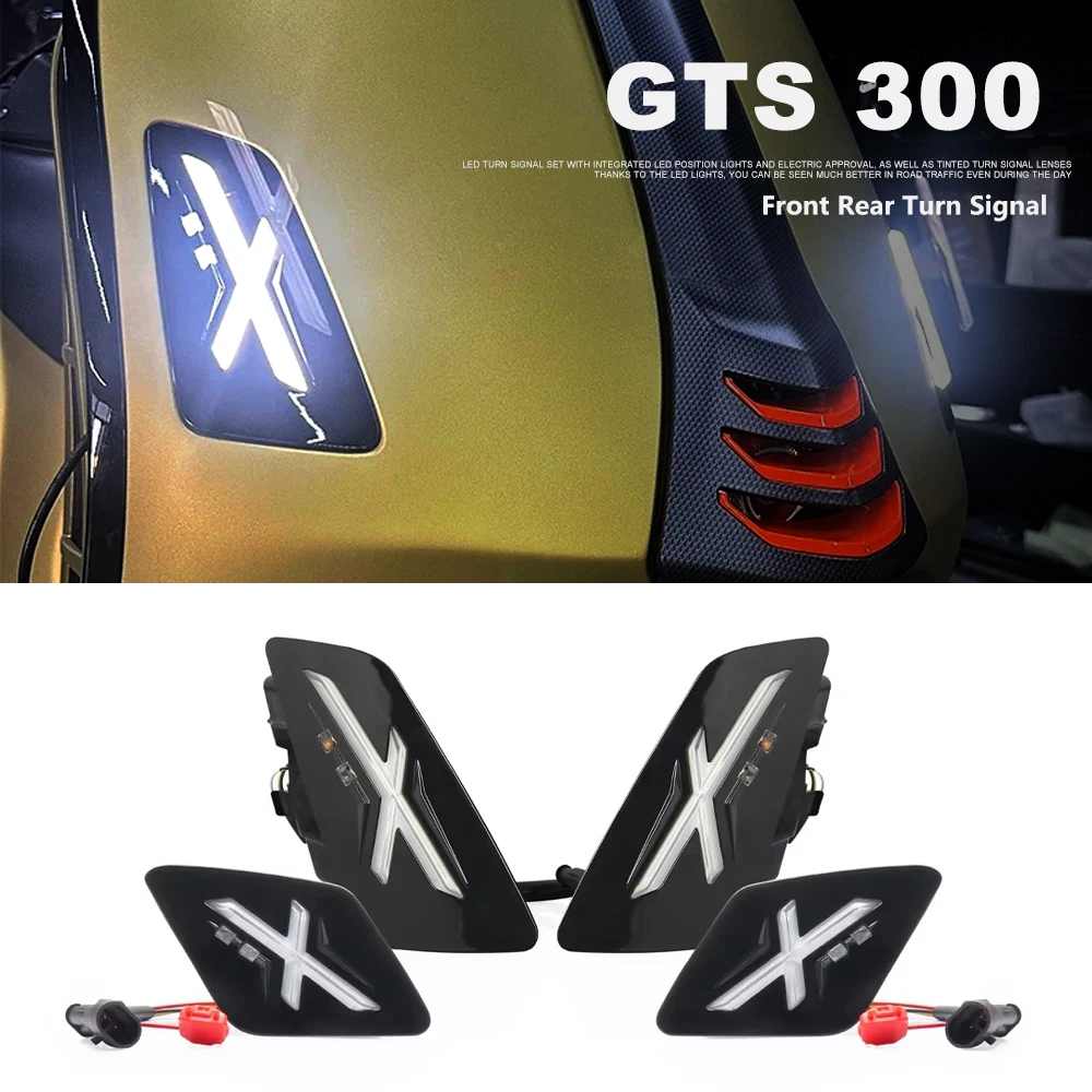 

Motorcycle Front and Rear Turn Signal Light Indicator Lamp Direction Accessories For Vespa GTS 300 GTS300 gts300 2023 2024 2025