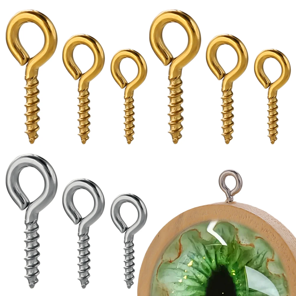 

100 шт./лот, шпильки из нержавеющей стали для подвески, железные винты, крючки для глаз, застежки, подходят для кабошона, просверленные бусины, изготовление ювелирных изделий своими руками