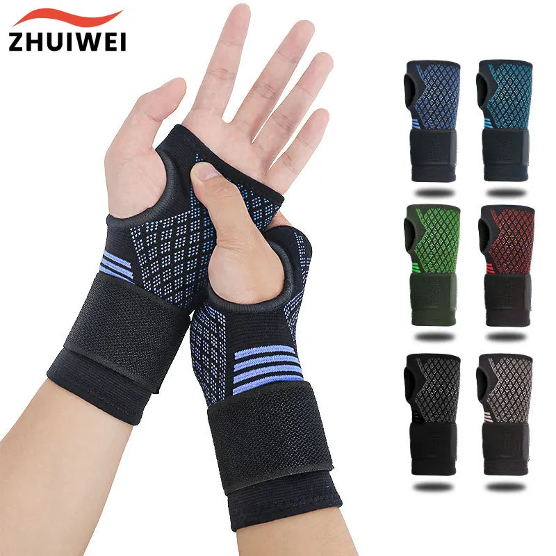 1Pc Fitness Wrist Wraps Weight Lifting Gym Wrist Straps Cross Training Padded Thumb Brace Strap Power Hand Support Bar Wristband