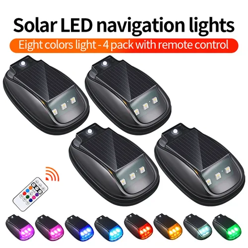 Imagen 2 del producto Luces estroboscópicas Led RGB, luces de advertencia de avión, helicóptero con energía Solar, luz inalámbrica, Flash LED para coche y motocicleta