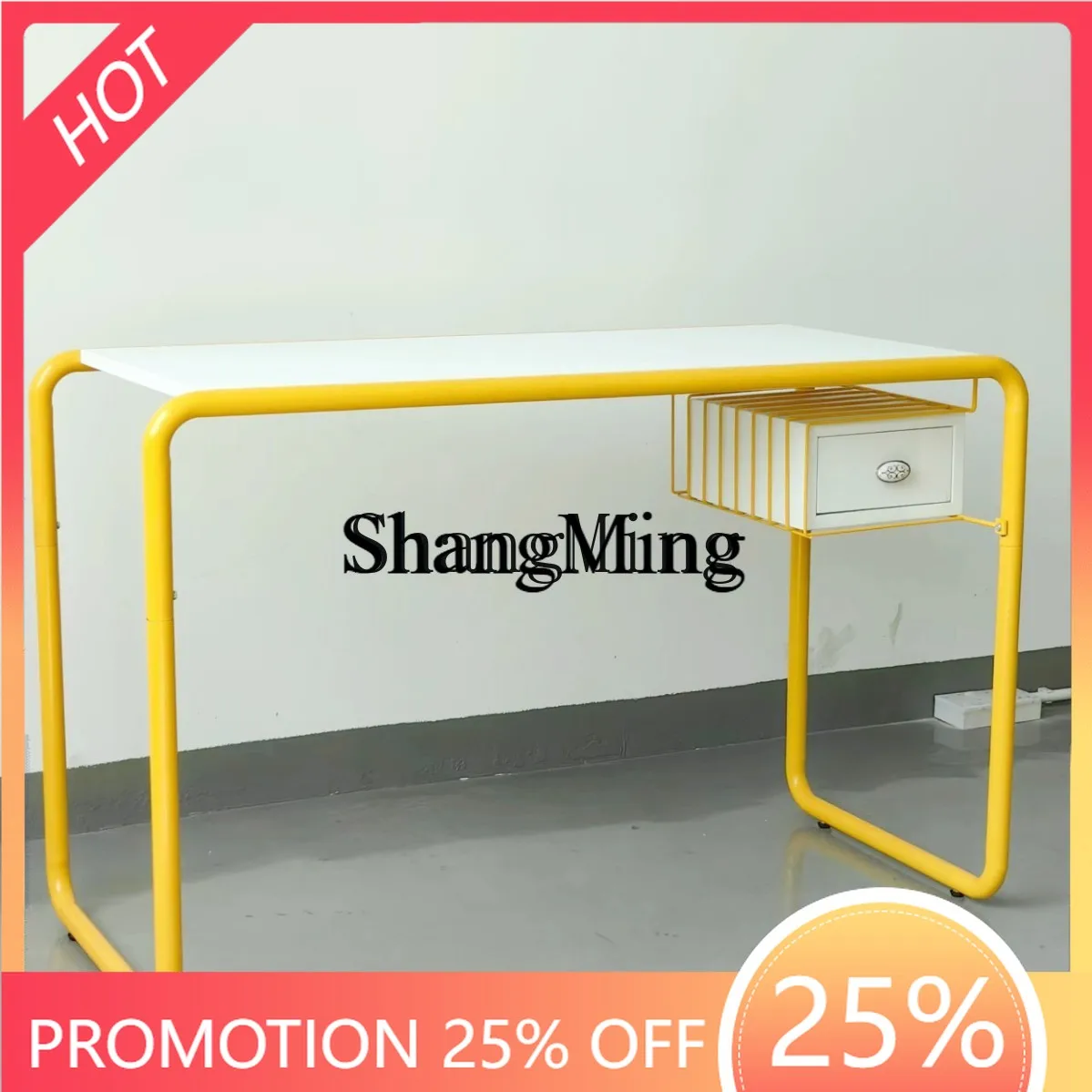 

SM new desktop paint-free board metal spray paint computer desk simple modern wrought iron home desk