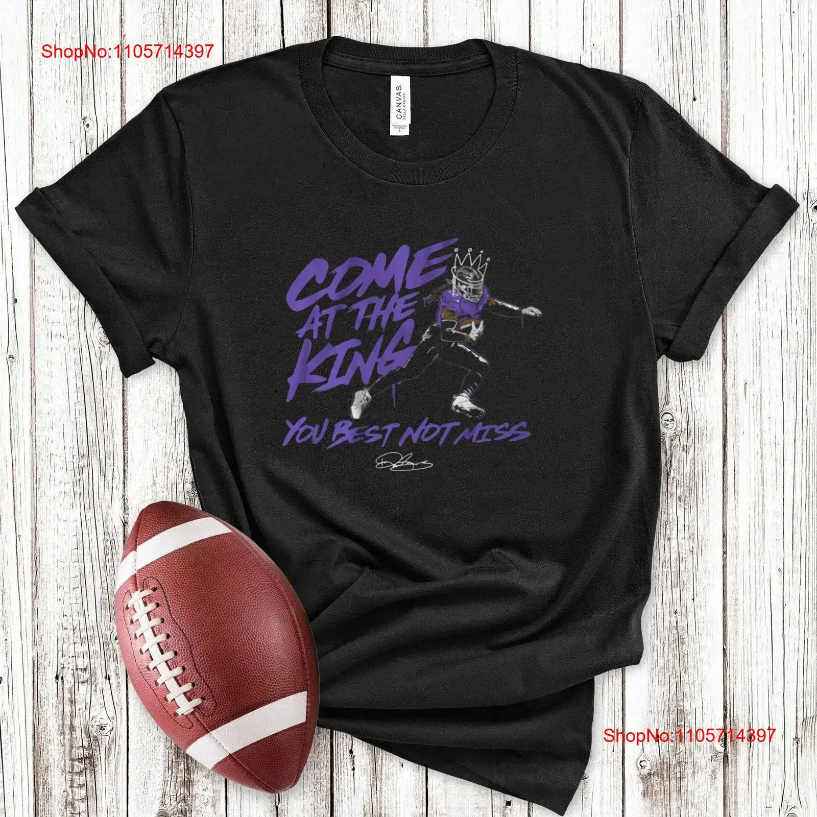 Derrick Henry T Shirt Ravens Come At The King Fan Gameday Player vintage Washed fashion Comfortable Versatile Stretched