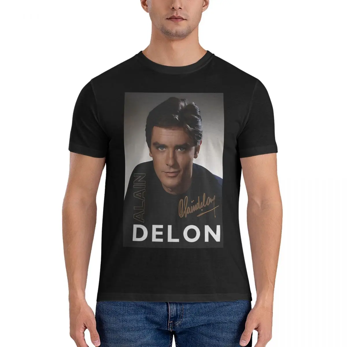 Rest In Peace T Shirts Men's Cotton Fun T-Shirts O Neck alain delon Tees Short Sleeve Clothing Adult