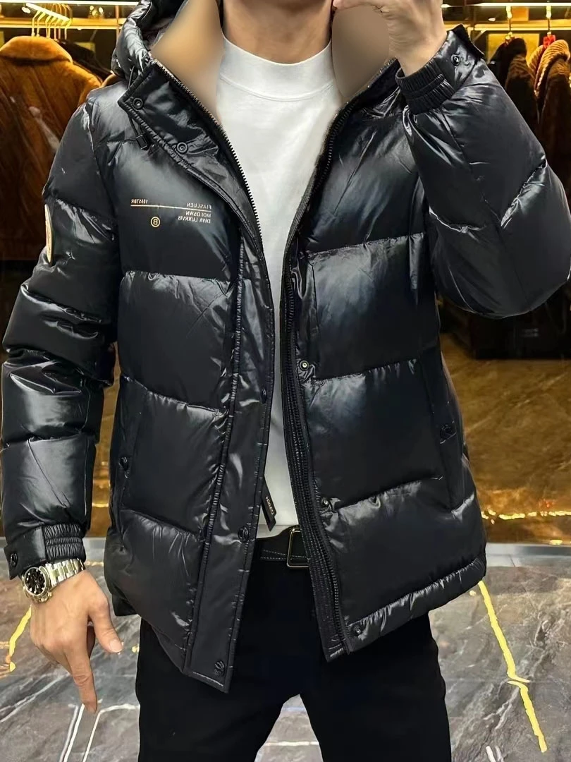 

Men's Thiened Warm Hooded down Jaet High Quali Faionable Versatile Cool Autumn Winter New Arrival 8076