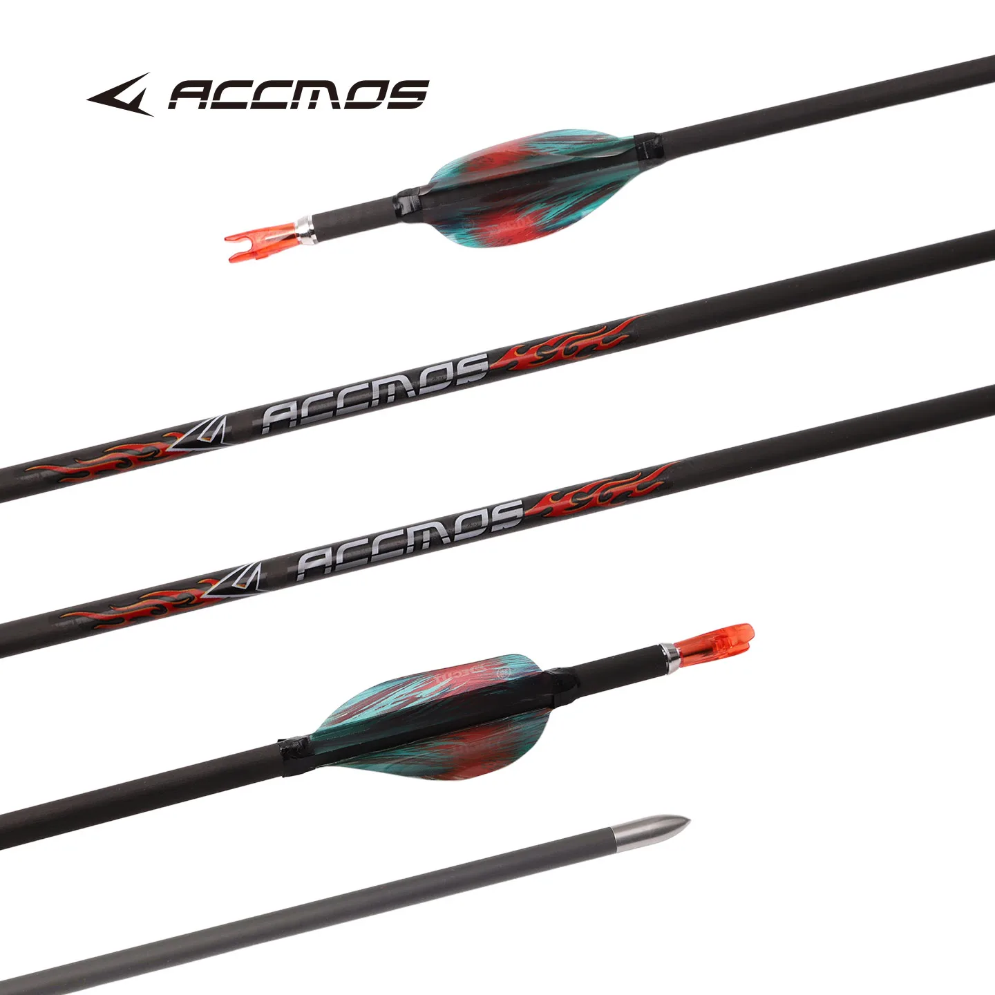 

ACCMOS стрела из чистого углерода ID4.2 spine300/1800 новая 1,75-дюймовая спиральная стрела с перьями для уличной стрельбы спортивный охотничий лук аксессуары