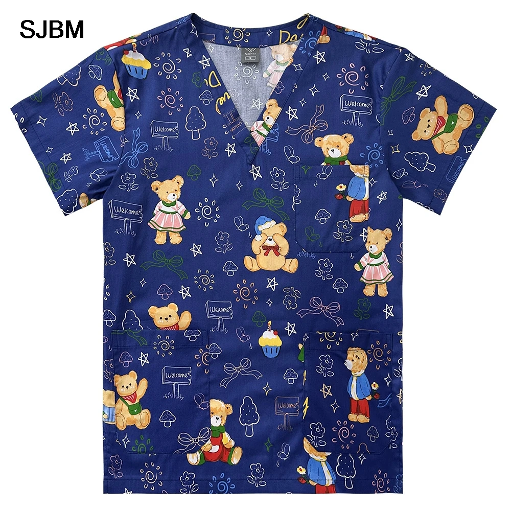 

Доктор педиатрическая медсестра скраб для кормления мультфильм с принтом ветеринарная форма стоматологический скраб медицинские блузки хирургические халаты высокого качества