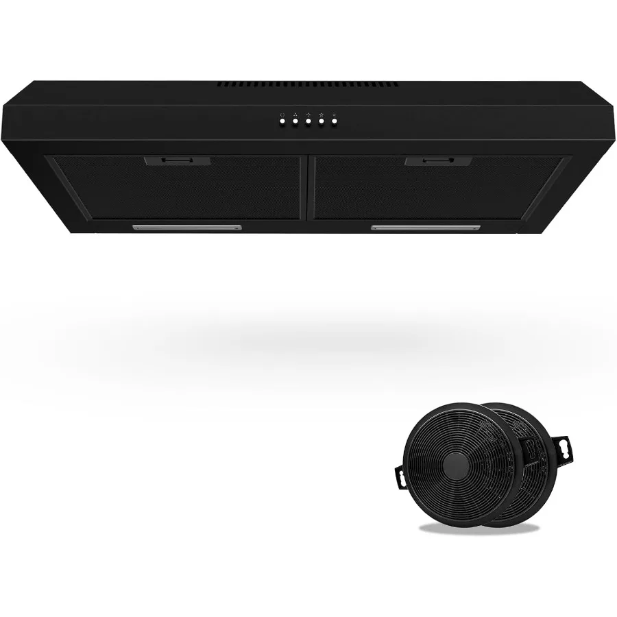 ترقية 600 CFM شفاط المطبخ 30 بوصة أسود تحت خزانة شفاط المطبخ ل القناة/القناة للتحويل موقد المطبخ الفولاذ المقاوم للصدأ #1