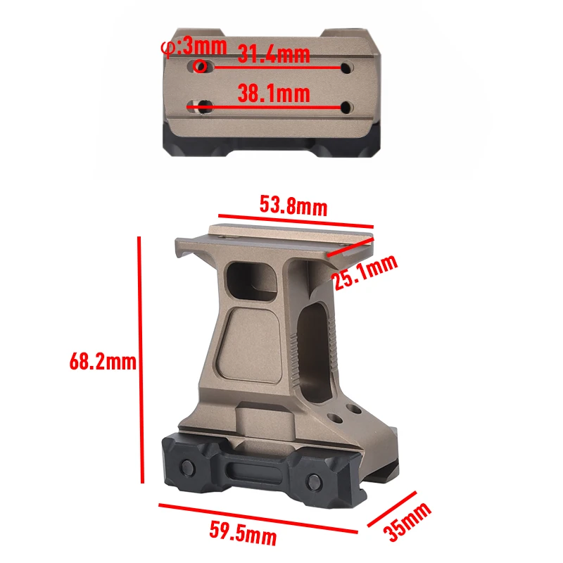 Imagem -03 - Wadsn-tactical Red Dot Sight Monte Âmbito Airsoft Caça Âmbito Montagens Fit Trilho de 20 mm Airsoft com o Objetivo do Jogo Gear Base