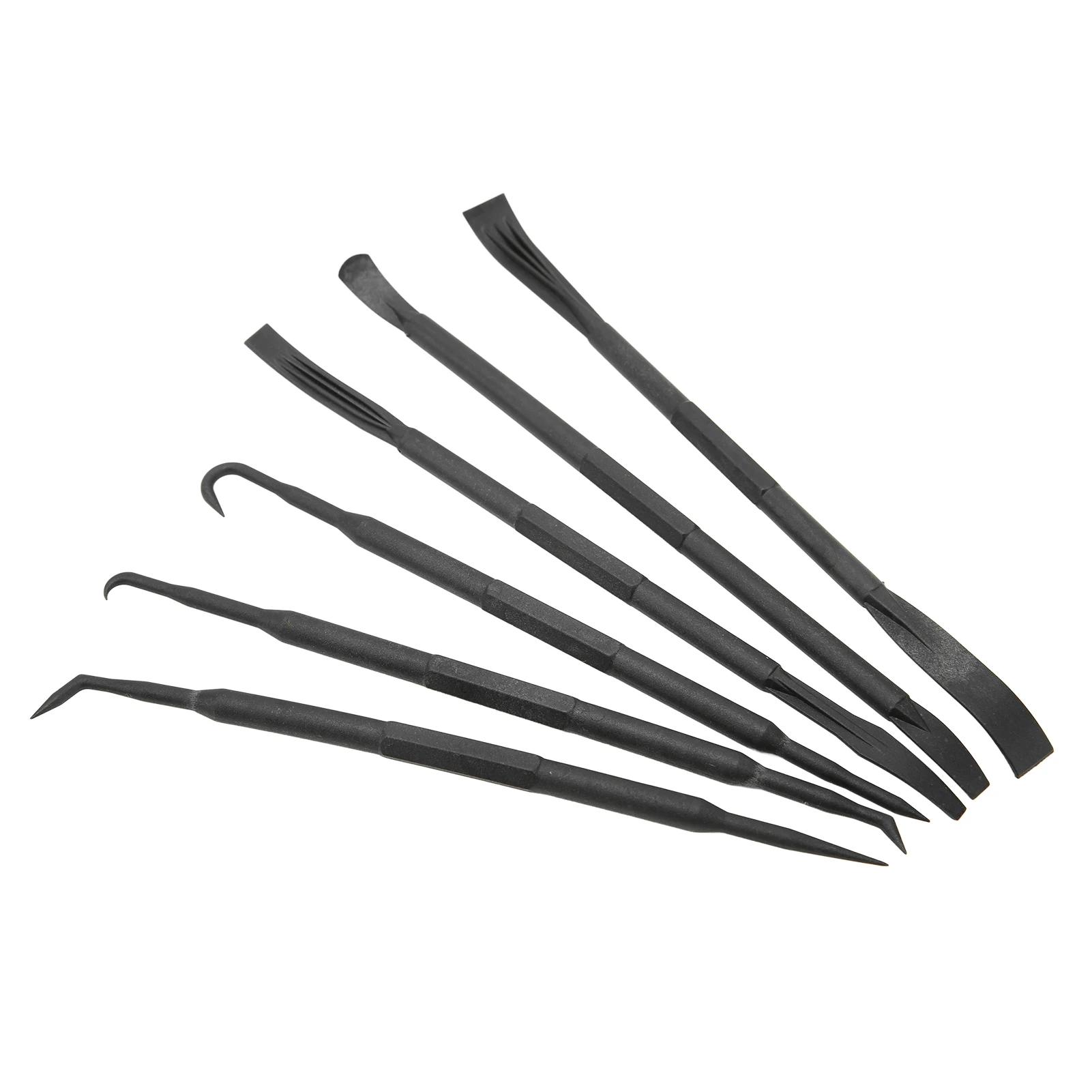 6PCS/Set Prying Bar Hook Set Double Ended ABS Plastic Black for Removing O  Sealing Accessories  End Pry Bar Pry Bar Kit