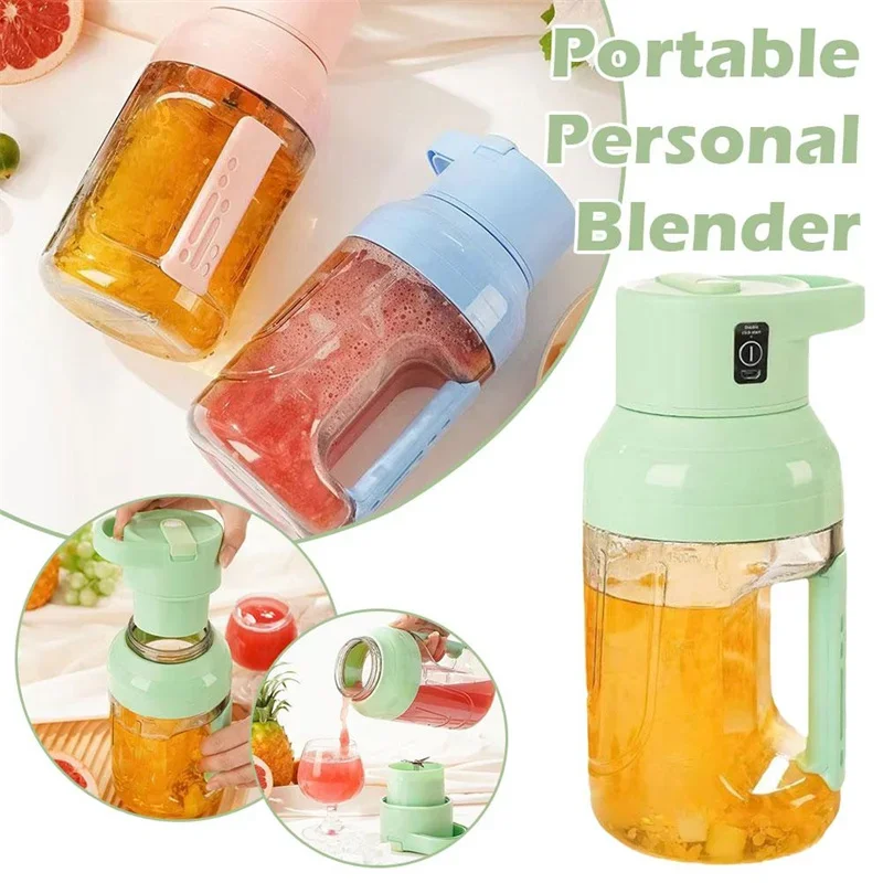 Summer Electric Juicer Portable Large Capacity 1500ml Juice USB Rechargeable Electric Portable Blender Kitchen Gadget  Juice Cup