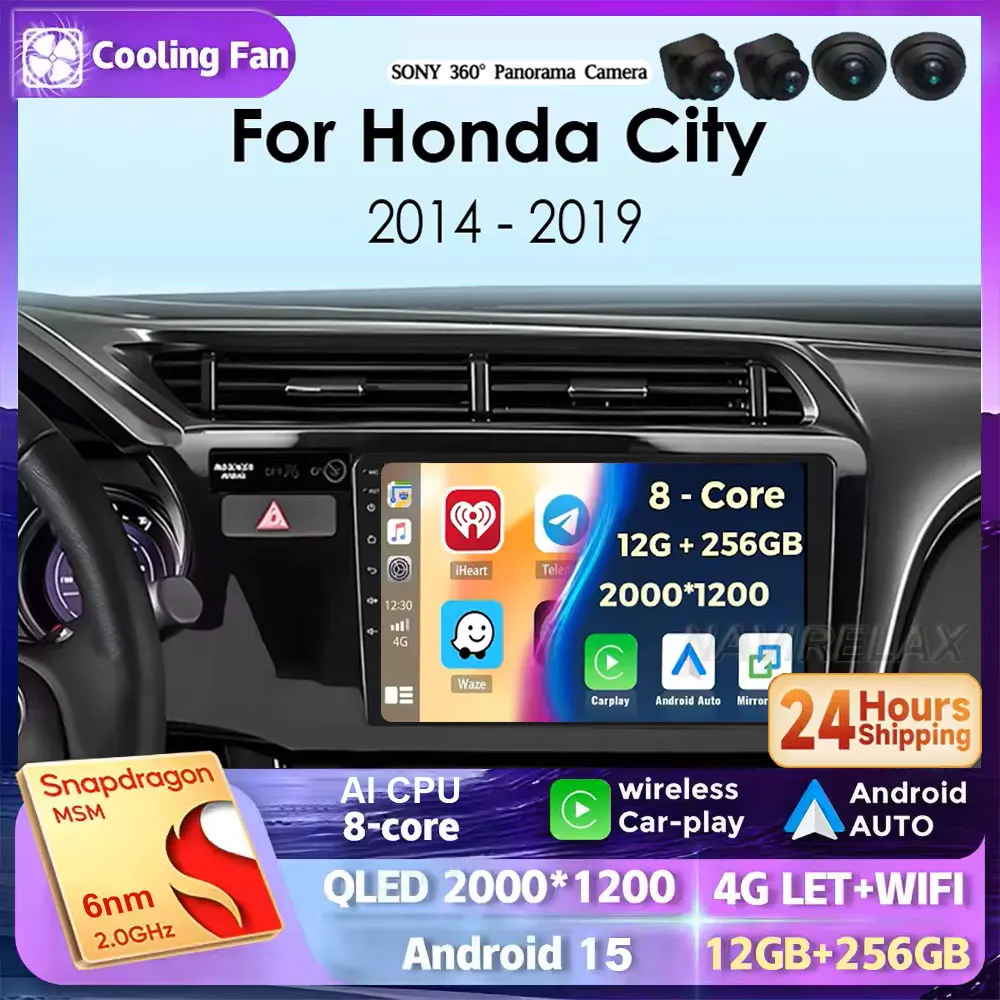 

Автомагнитола Android 15 для Honda City 2014-2017: Мультимедийный видеоплеер, GPS-навигация, Carplay, Auto, 4G, WIFI