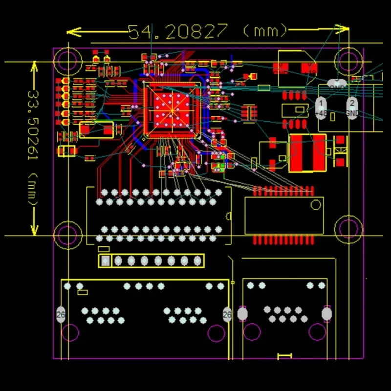 Módulo de interruptor Gigabit poe de 3 puertos 48V2A 96w-144w 3 puertos 10/100/1000M puerto de contacto mini módulo de interruptor PCBA placa base RJ45 POE