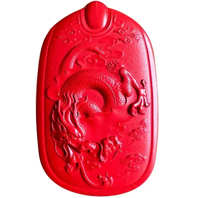 

Natural Cinnabar Necklace Men Women Healing Gemstone Fine Jewelry Red Cinnabar Crystals Chinese Zodiac Dragon Pendant Necklace