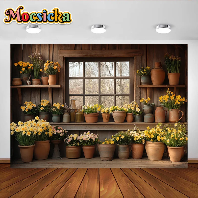 Mocsicka-Arrière-Plan de Photographie, Guirxiété de Fleurs de Printemps, Décoration de Jardin, Arrière-Plan de Mariage pour Nouveau-Né, Portrait de Couple de Femmes Enceintes