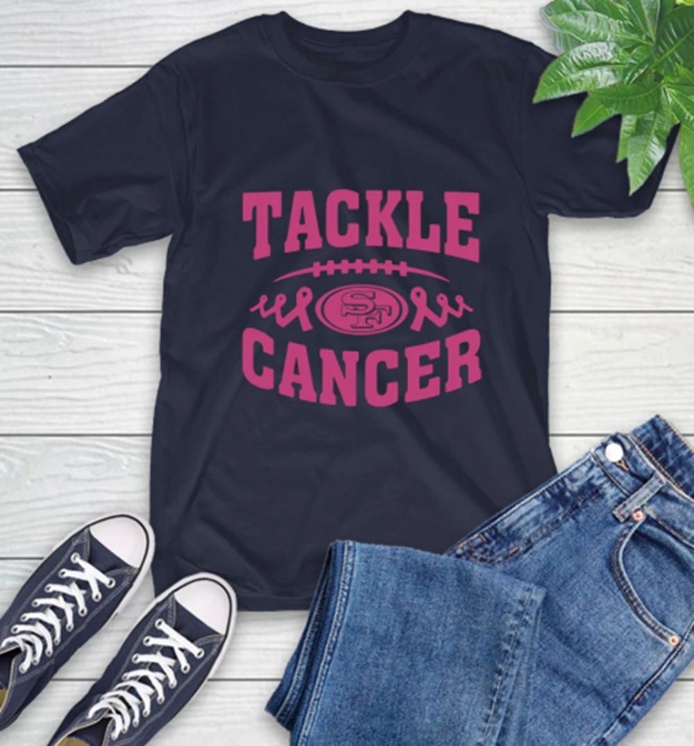 San Francisco 49ers Tackle Breast Cancer Graphic T Shirts Ropa Hombre T Shirt Men Mens Clothing T Shirt Mens T Shirt  New  80433