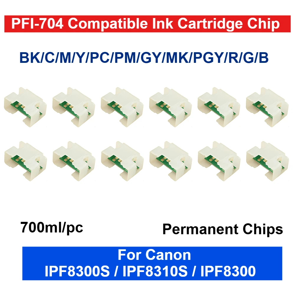 PFI-704 PFI704 Ink Cartridge Permanent Chip for Canon imagePROGRAF IPF8300 IPF8310 IPF8310S IPF 8300S PFI 704 with Chip holder