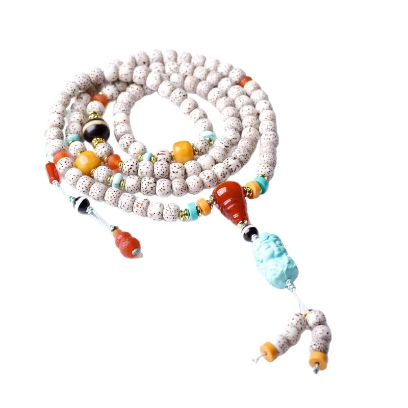 

2026 New Moon Star Bodhi Multi Wrap Bracelet Turquoise Green Tara Chinese Style Prayer Beaded Bracelet Gifts