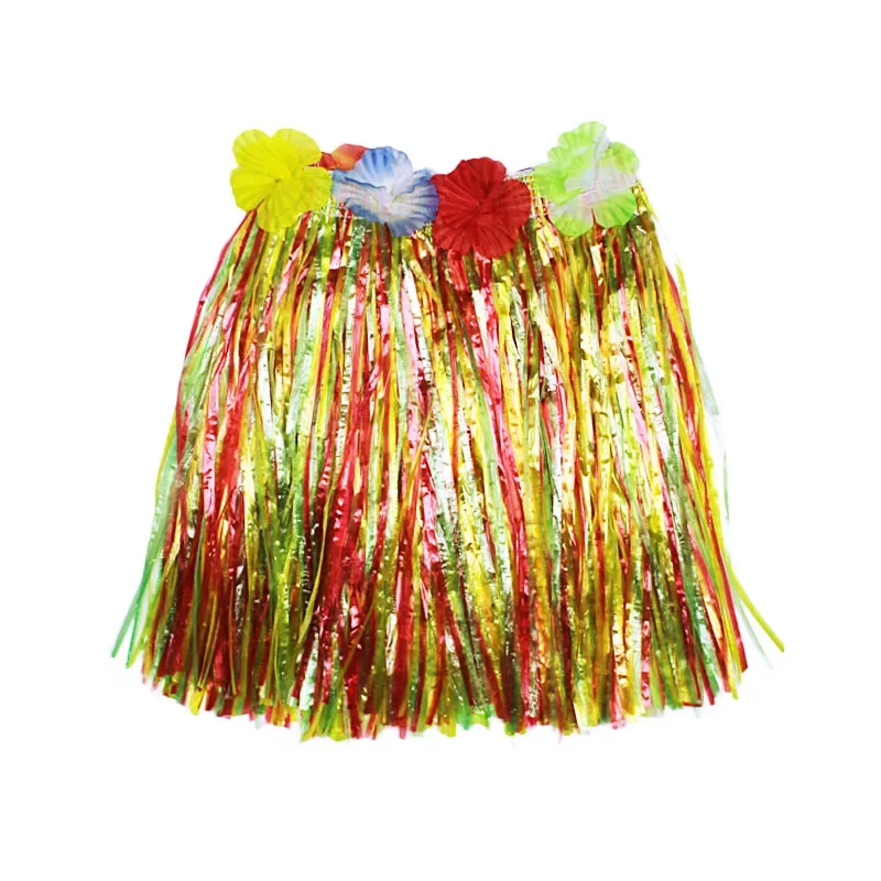 30cm-80cm Plastic Fibers Women Dance Grass Skirts Hula Skirt Hawaiian costumes Children Stage Dress Up Festive Party Supplies
