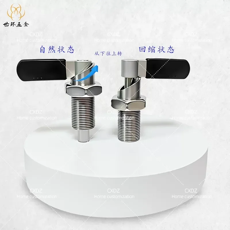 304 Stainless Steel L Self Locking Knob Turn Plunger Positioning Column Stop Spring Thickness Tooth Indexing Pin with Carbon