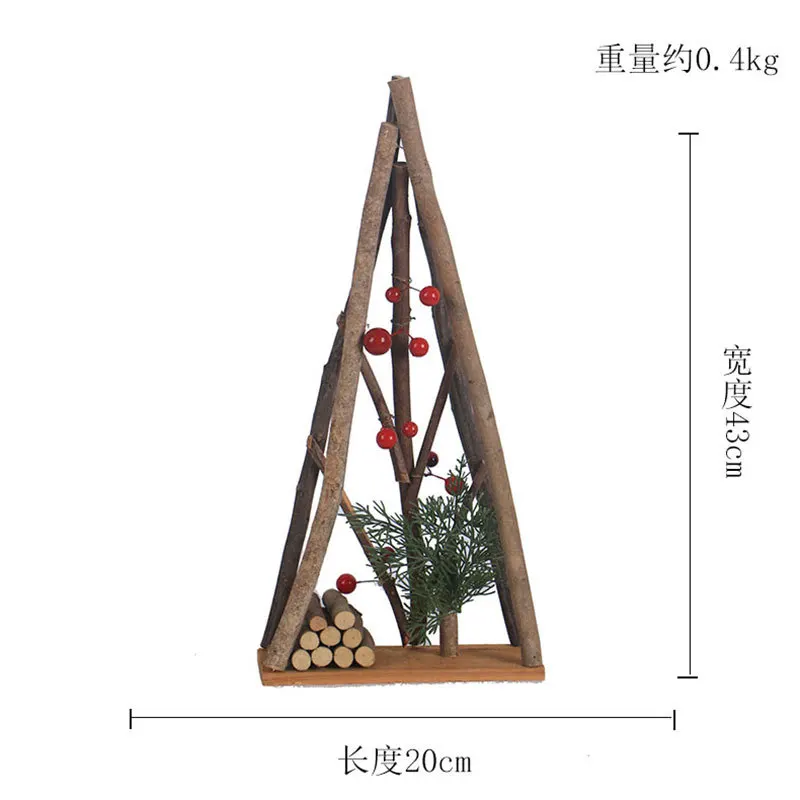 

Home Driftwood DIY Christmas Tree Modeling Ornaments Store Window Supplies Wooden Desk Accessories Christmas Holiday Decoration