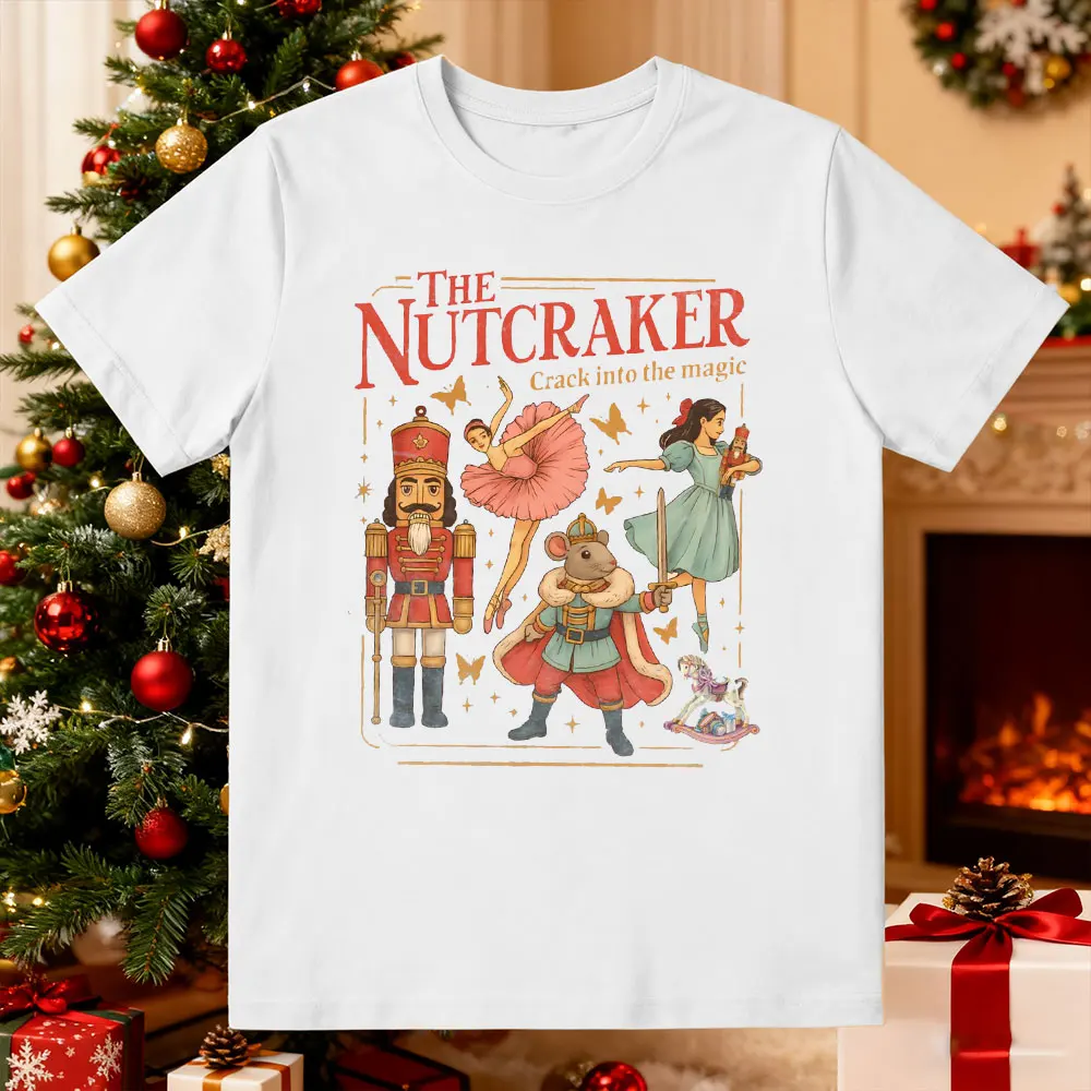 The Nutcracker Christmas Printed T-shirt Tops Y'all Are Nuts Nutcracker Shirt Xmas Coquette Tee Merry Christmas Tis The Season
