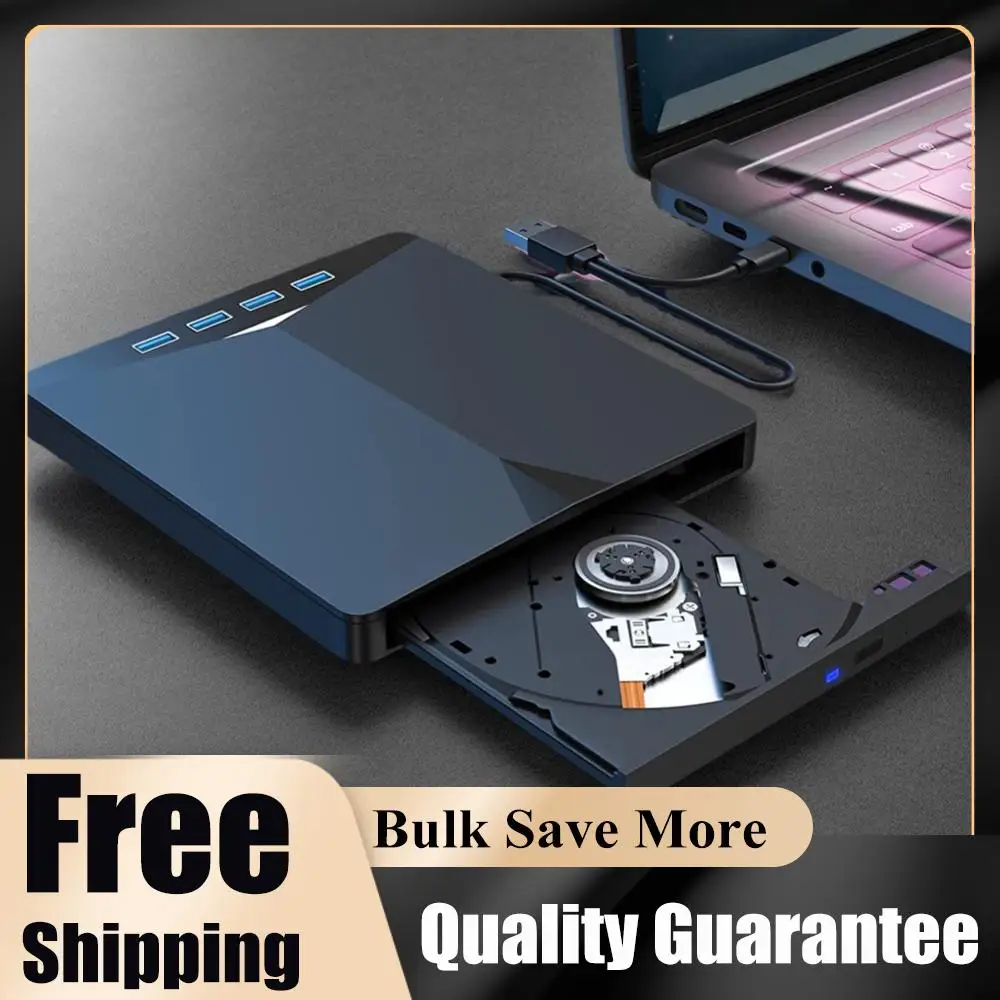 

Внешний оптический привод 7-в-1 USB 3.0 Type-C для CD/DVD RW, Plug-and-Play, тонкий, для Windows 11/10/8/7/Linux/OS