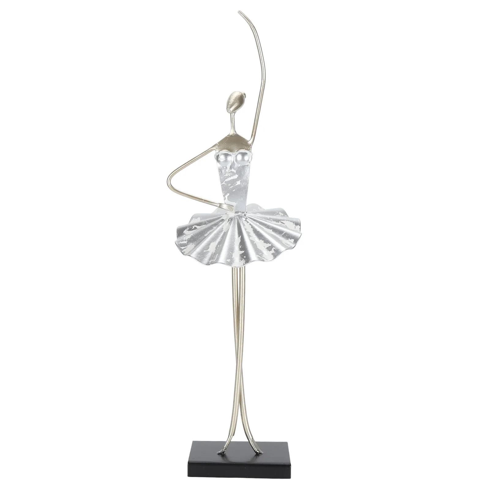 

Ballet Dancer Statue Lifelike Exquisite Iron Ballerina Figurine Sculpture Desktop Decorative Dancer Ornament For Desk Book Shelf