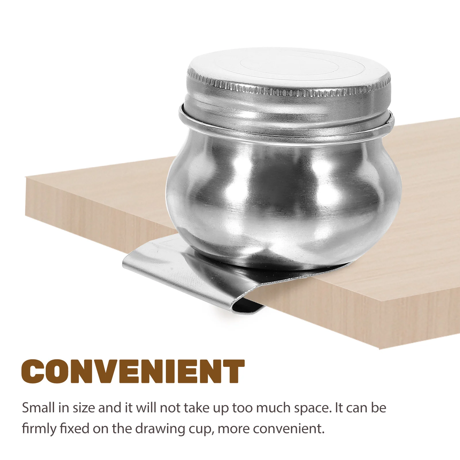 

2pcs Stainless Steel Palette Cup Portable Oil Painting Mixing Container For Artists Water Paint Solvents Use Painting Tools