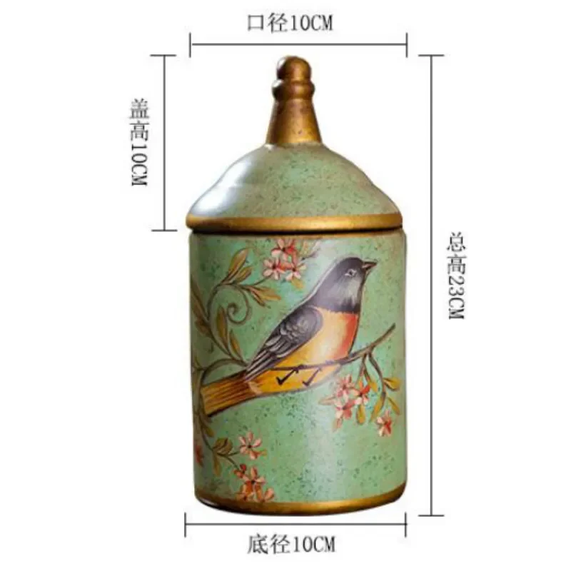 Vintage Ceramic Kitchen Jars Storage Jars Retro Tea Candy Jar Tin Sugar Cans Organizer Paint Storage Tanks Cooking WF1023303