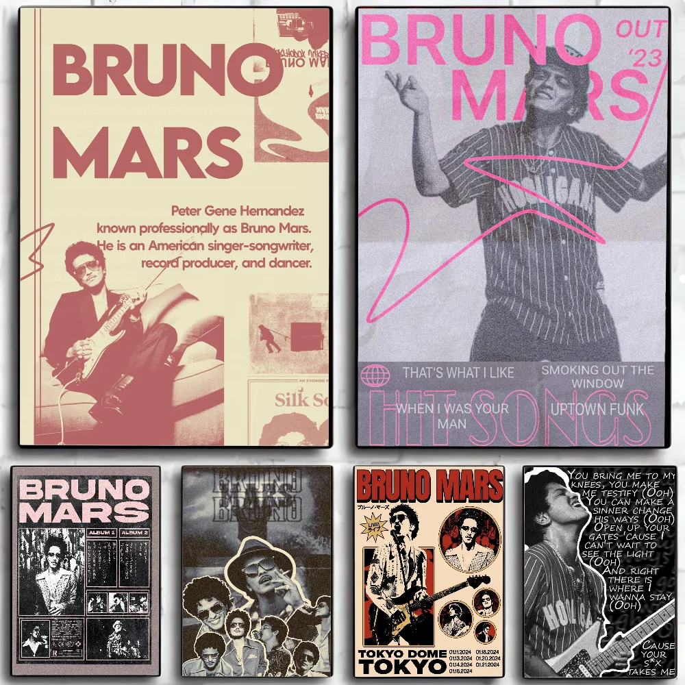 American Pop Singer Bruno B-Blues Music Mars Poster Wall Art Home Decor Room Decor Digital Painting Living Room Restaurant Kitch