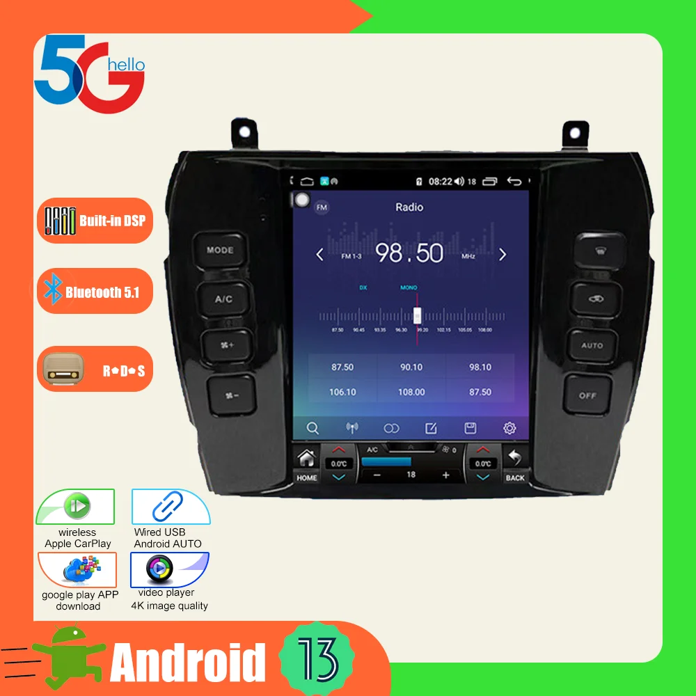 Liyero 9.7 Inch Auto Android 13 For Jaguar XJ X-TYPE S-TYPE 2004-2011 Car Radio Stereo Multimedia Player GPS Navigation Video 4G