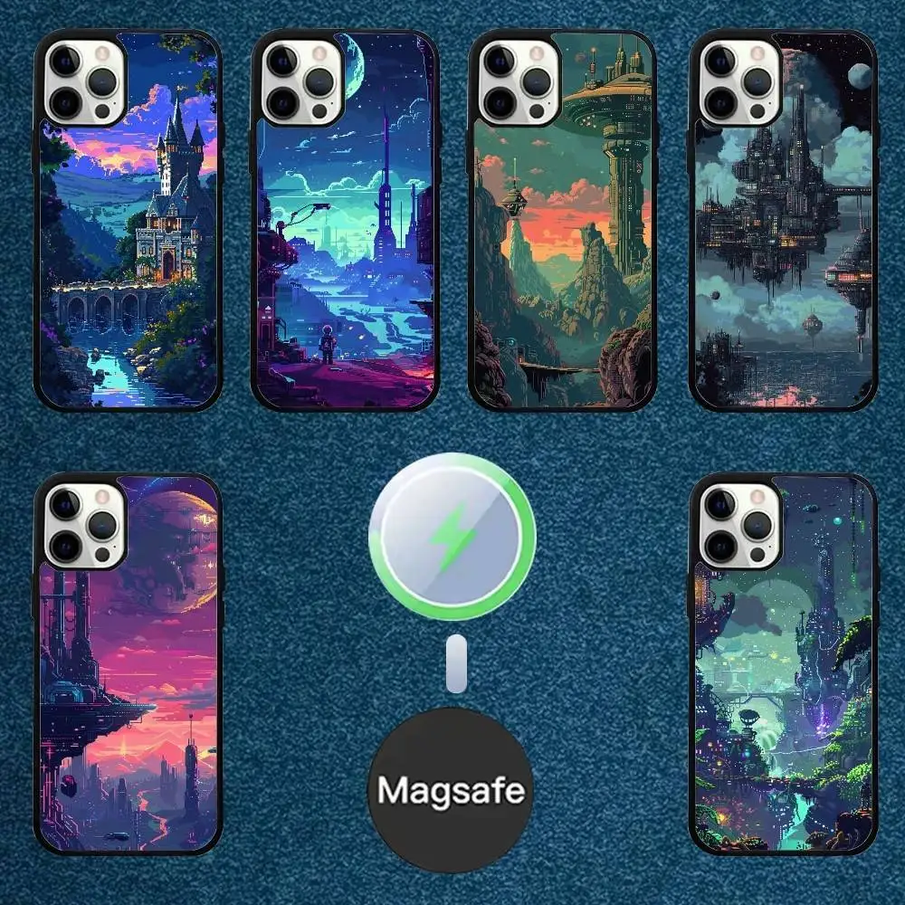 

Pixel style Phone Case For iPhone 16,15,14,13,12,11,Plus,Pro,Max Mini Magsafe Magnetic Wireless Charging