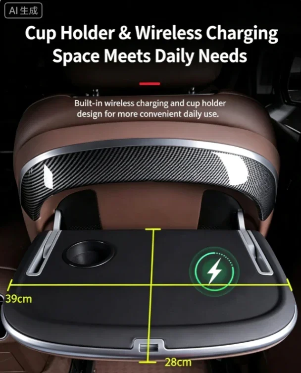 For 2024-2026 GWM Tank 700/Hi4-T/Hi4-Z Rear Small Table Panel [Wireless Charging+Ambient Light] Interior Accessories
