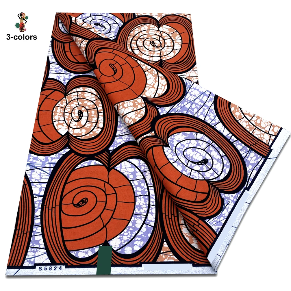 New Super Tissu Ankara Fabric Real Prints African Wax Fabric Soft Pagne Cotton Material 6 yards Stuff Blue Batik For Sewing view 6