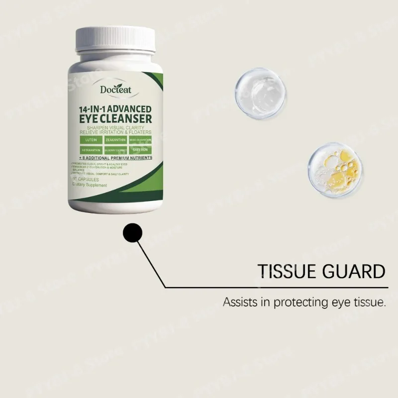 Eye Cleansing Capsule 60 Count with Vitamin Lutein & Astaxanthin Reduce Fatigue and Dryness Maintain Comfort Health Supplement