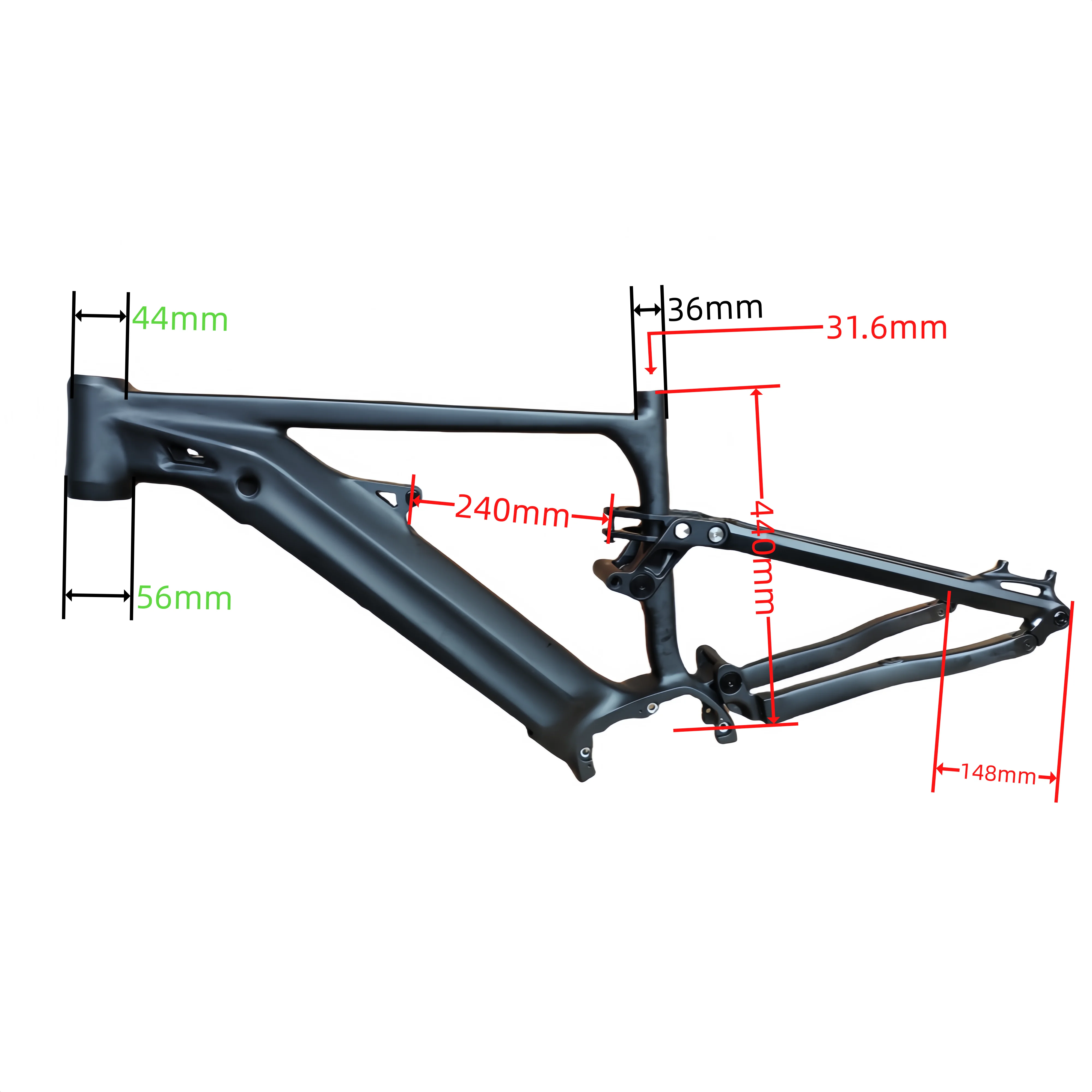 SING YIU Electric Bike Frame Aluminum Alloy M560 M600 M410 M500 M510 Universal Frame Mountain Bike Compatible240mm shocks