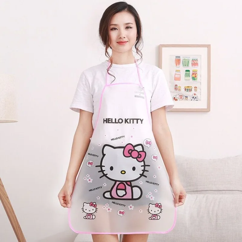 

Hello Kitty Aprons Cartoon Hello Kitty Korean Fashion Kitchen Cute Waterproof Ladies Cartoon Simple Housework Cleaning Household
