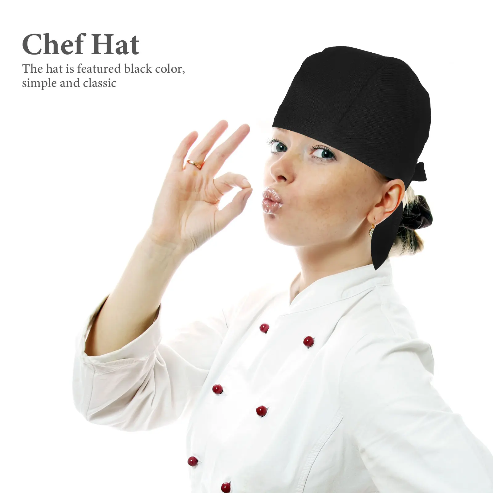 

6pcs Chef Hat With Ties Cotton Cloth Unisex Kitchen Chef Caps Durable Comfortable Restaurant Cooking Hats For Bbq Bakery