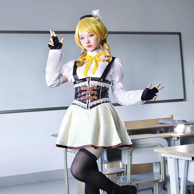 Anime Madoka Magica  Cos Tomoe Mami cosplay Female Cute corseted waist Daily skirt costume A