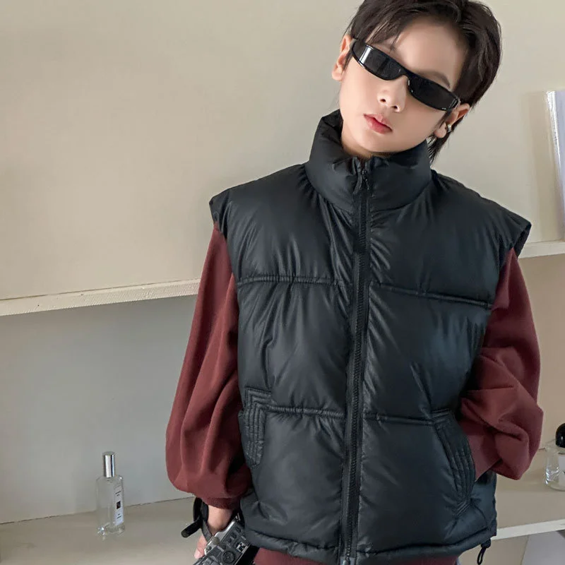 

New winter warm down vest windproof jacket for boys and girls 2025 outdoor sportswear children's clothing Christmas gift