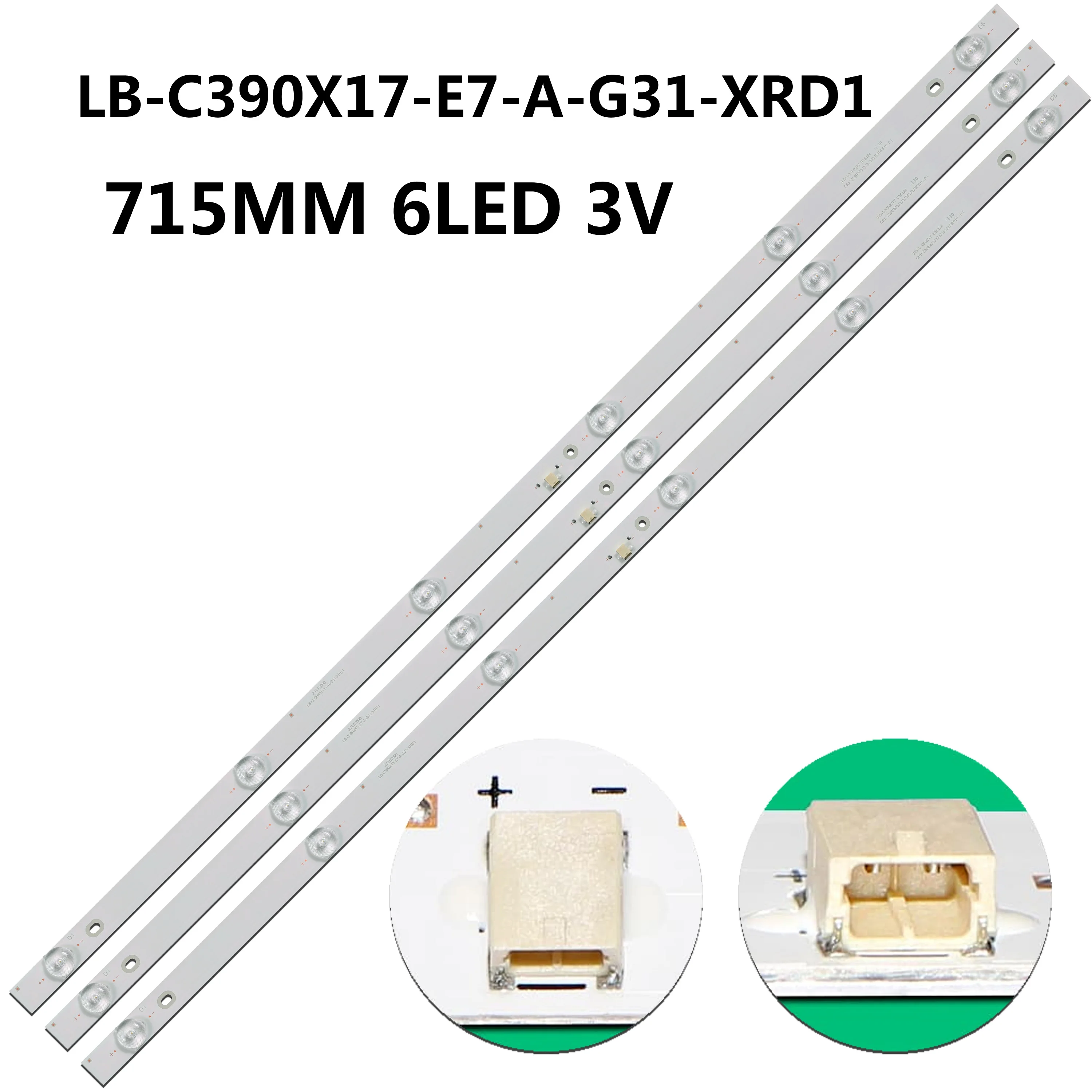 

Лента светодиодной подсветки 715 мм, 6 ламп для GRANDIN LED39AHE2100 CRH-Z39E20003030060363BREV1.0 LED-39E200 LB-C39X15-E7-A-G01-XRD1