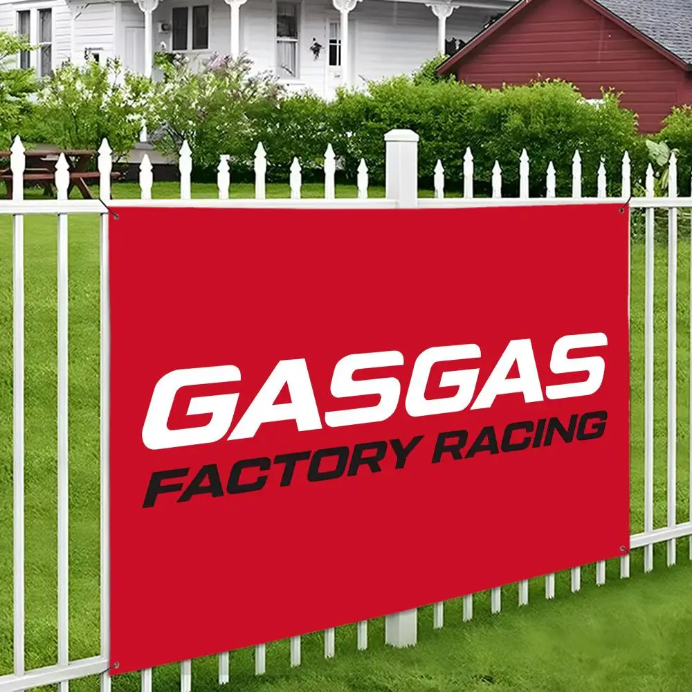 Gas-Gass Moto Fans Flags Aesthetic Wall Tapestry Printed Wall Hanging Living Room Party Outdoor Decor