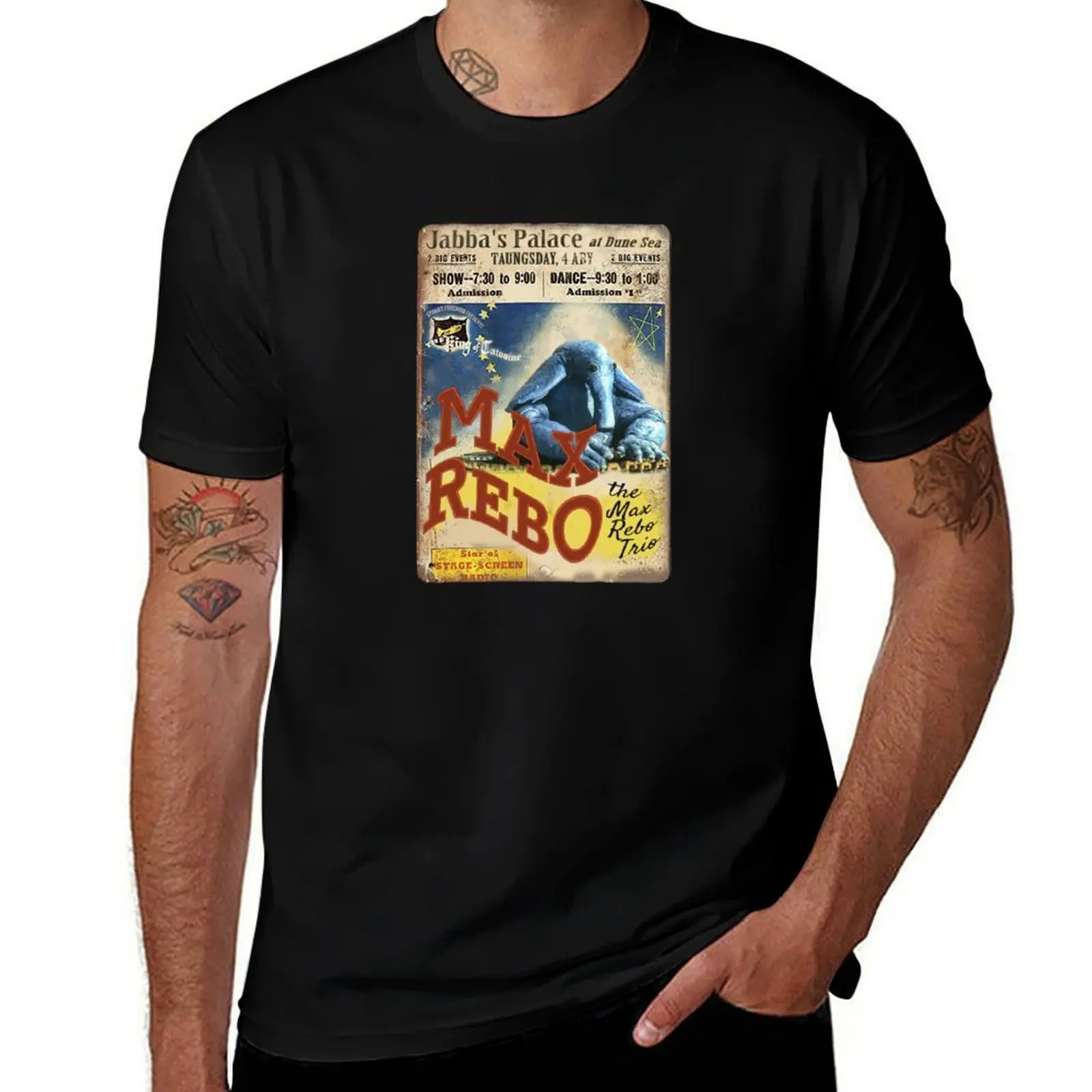 

Vintage Style Fan Art Max Rebo Concert Poster T-Shirt cotton t shirt pack t shirt man plain T-Shirt