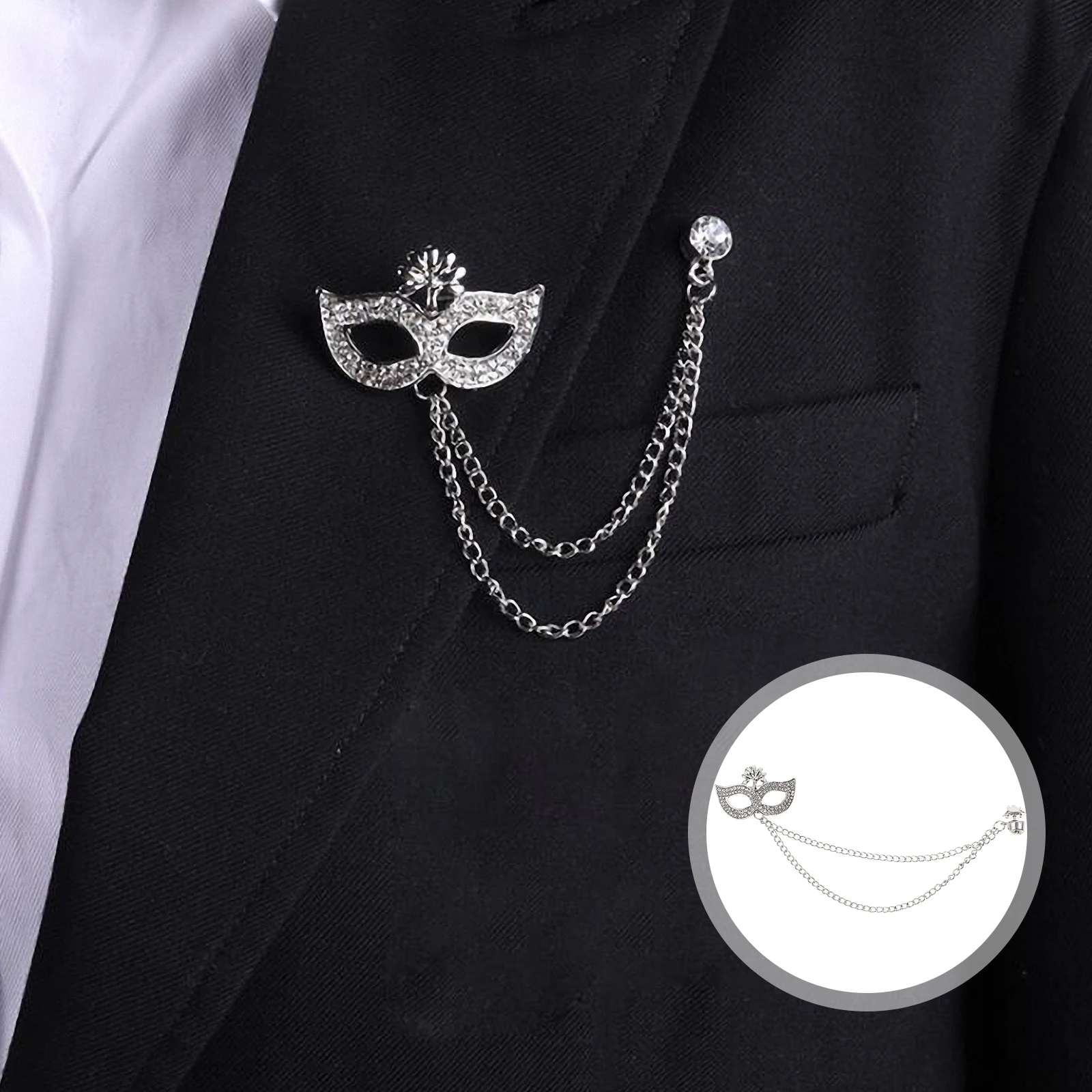 Alloy Mask Brooch Creative Lapel Pin Creative Brooch Lapel Pin Decorative Clothing Accessories Valentine Gifts Birthday