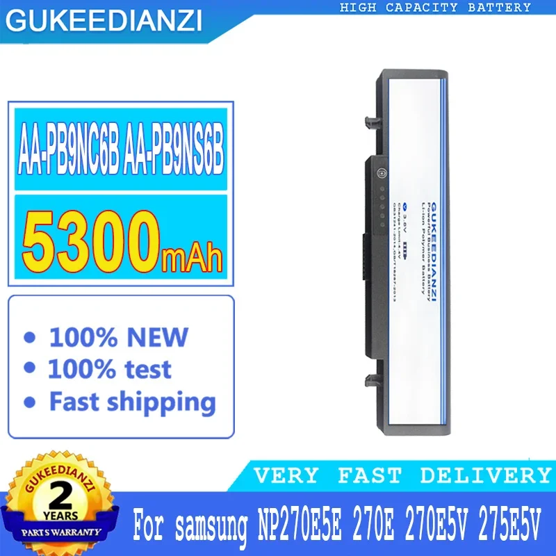 

5300mAh GUKEEDIANZI Battery AA-PB9NC6B AA-PB9NS6B For samsung 275E5V NP270E5E 270E 270E5V Big Power Bateria