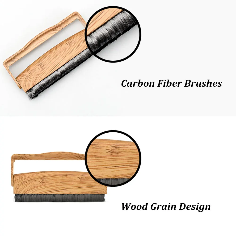 Wood-Tone Record Cleaner Brush - Vinyl Cleaner Record Brush - Carbon Fiber Anti-Static Vinyl Brush - Record Player Accessories #4