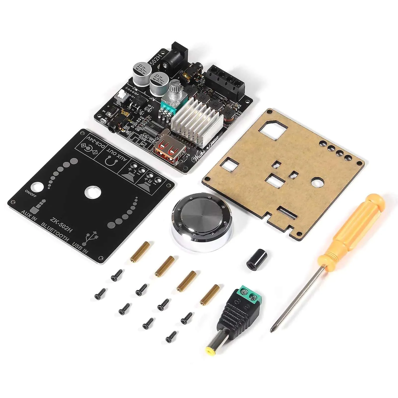 ZK-502H HIFI 2.0 Digital Power Amplifier Board Kit Bluetooth AUX USB TPA3116D2