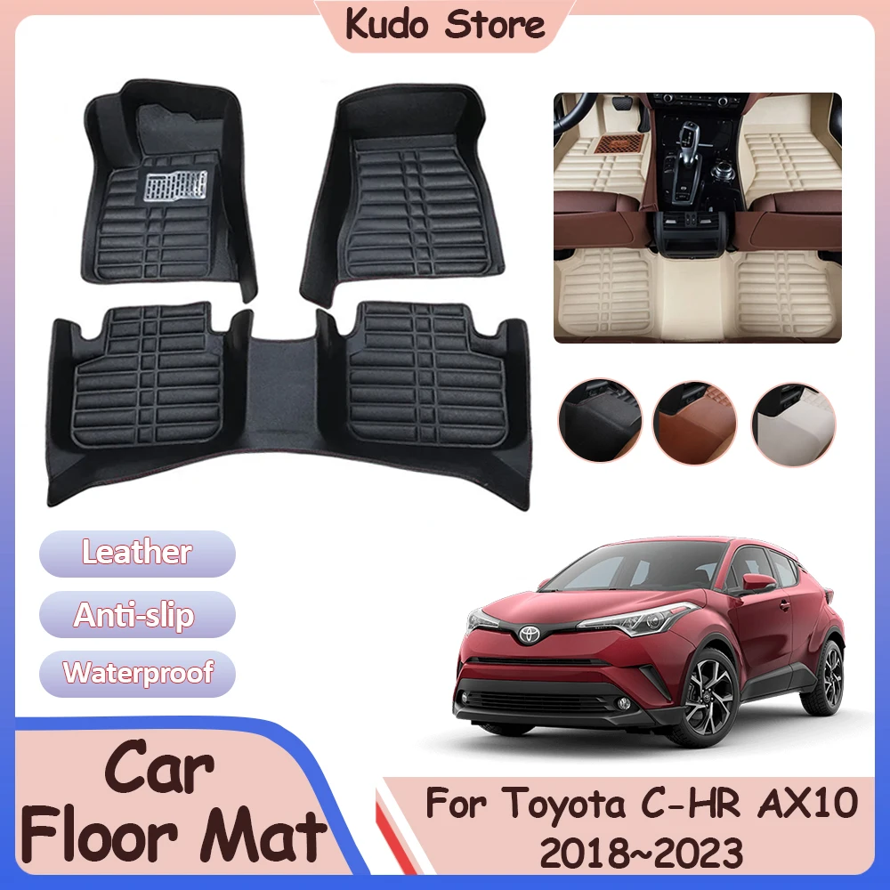 

Car Floor Mat for Toyota C-HR CHR AX10 AX50 2018~2023 Custom Leather Panel Liner Cover Foot Parts Carpet Rug Interior Accessorie